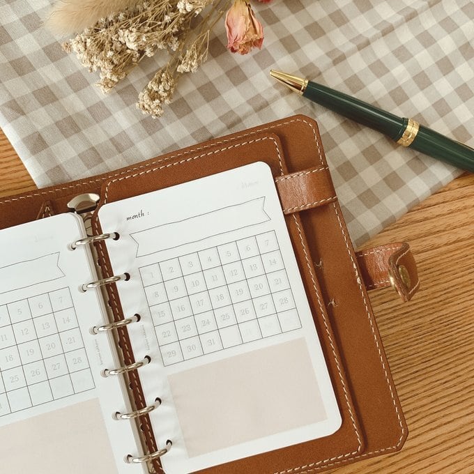 ミニ6穴サイズ/カレンダー型ハビットトラッカーリフィル