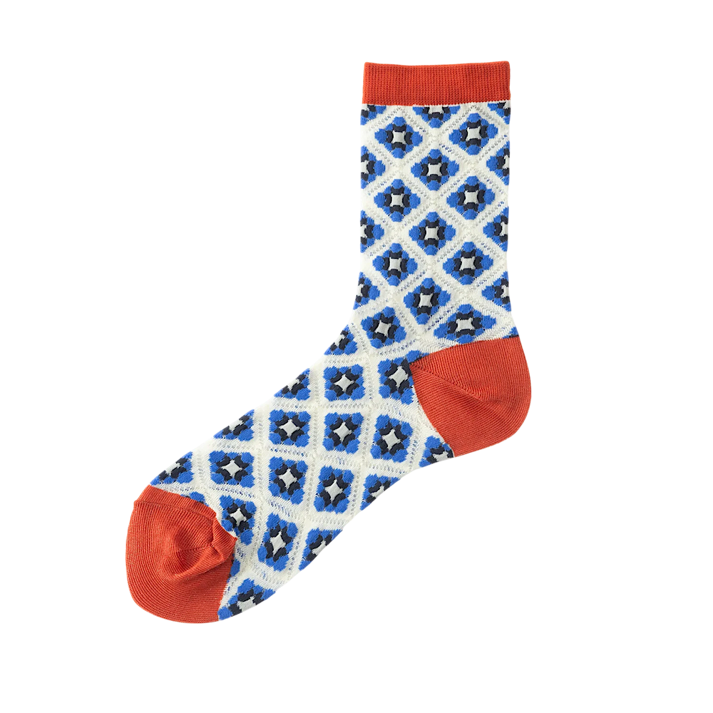 TRICOTÉ /【23-25cm】sheer mosaic tile pattern socks TR61SO013