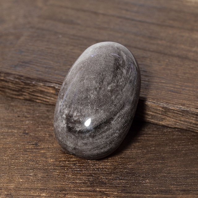 【一点物】シルバーオブシディアンの握り石No.5