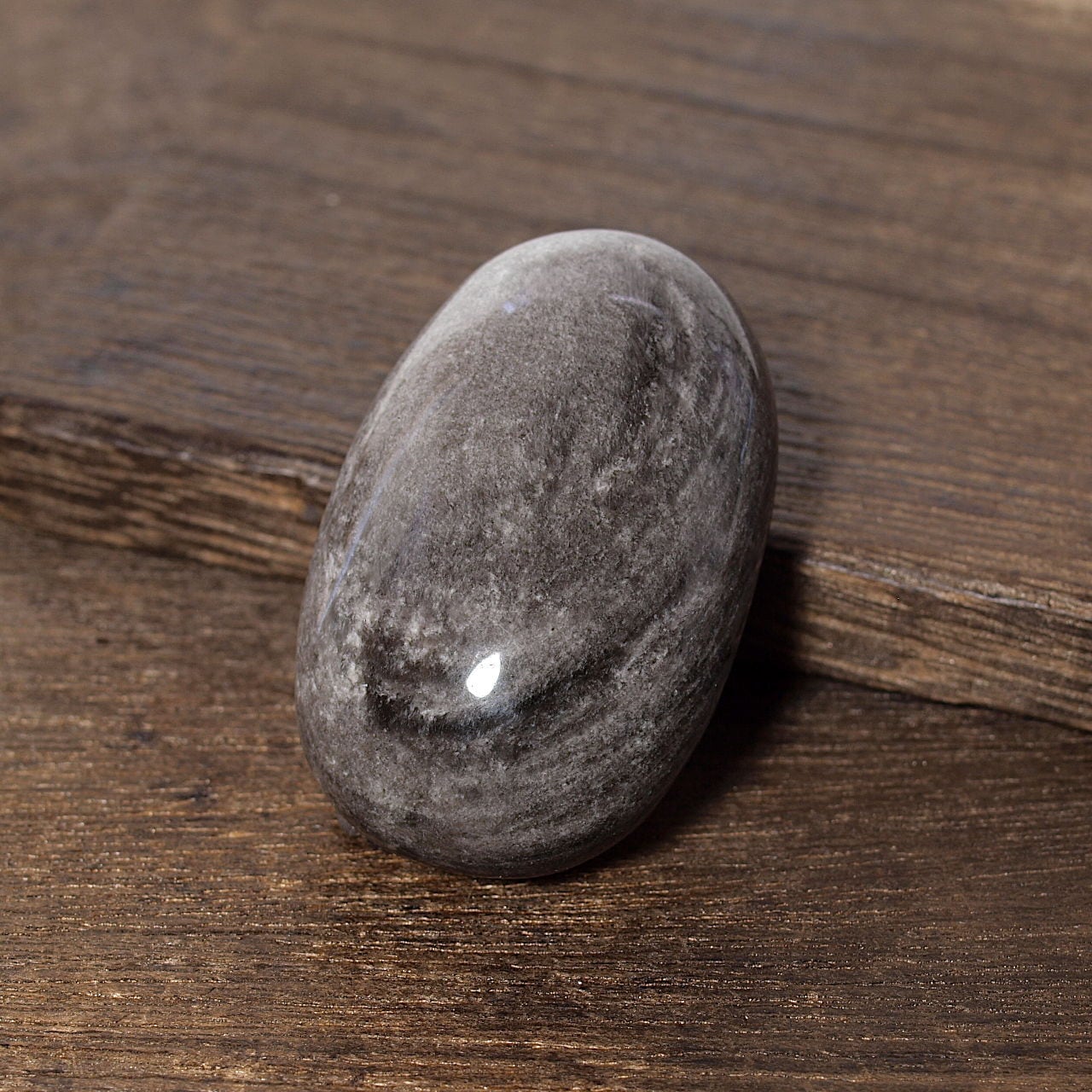 【一点物】シルバーオブシディアンの握り石No.5