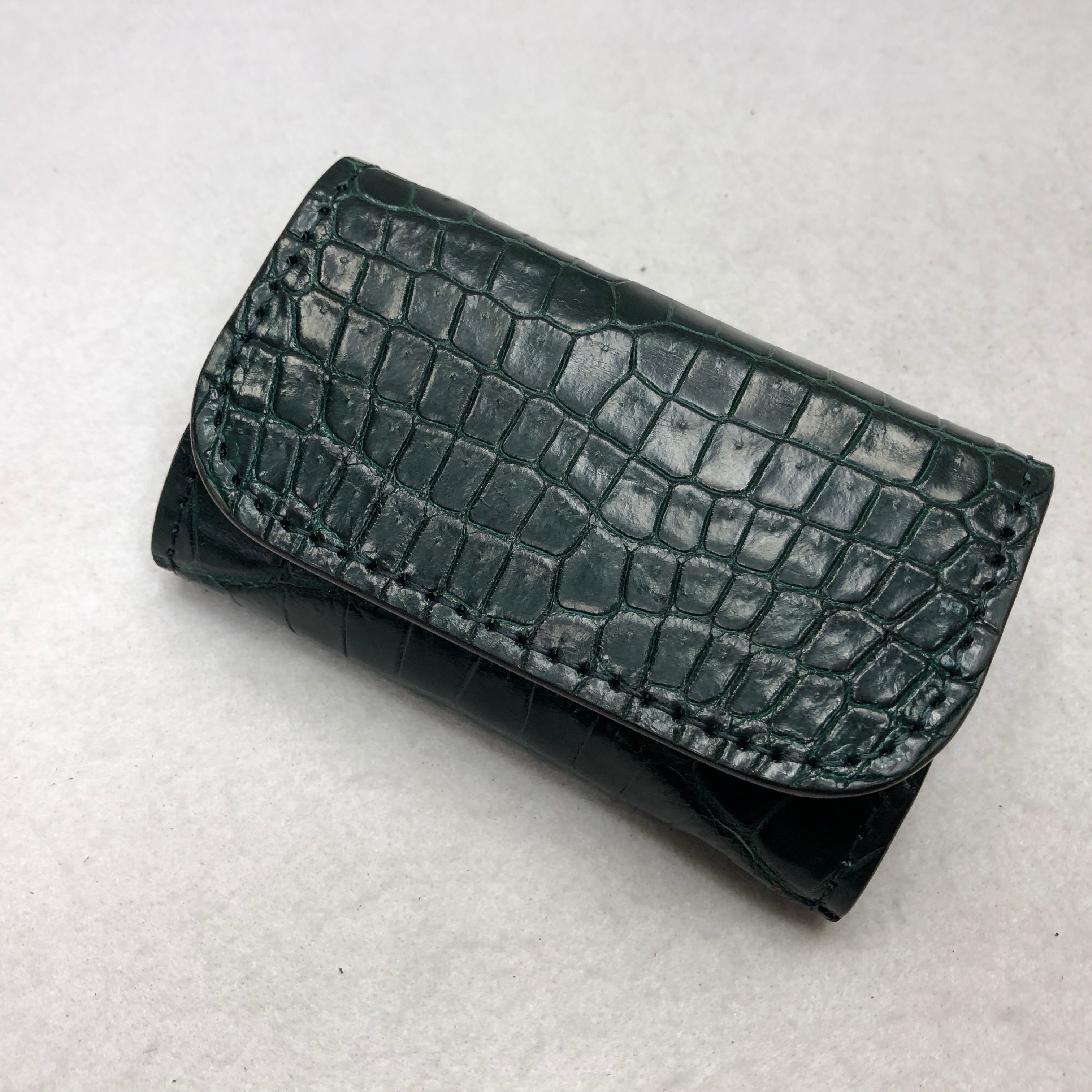 リザード ブラック（リングマークトカゲ） 折り財布ミドルサイズ