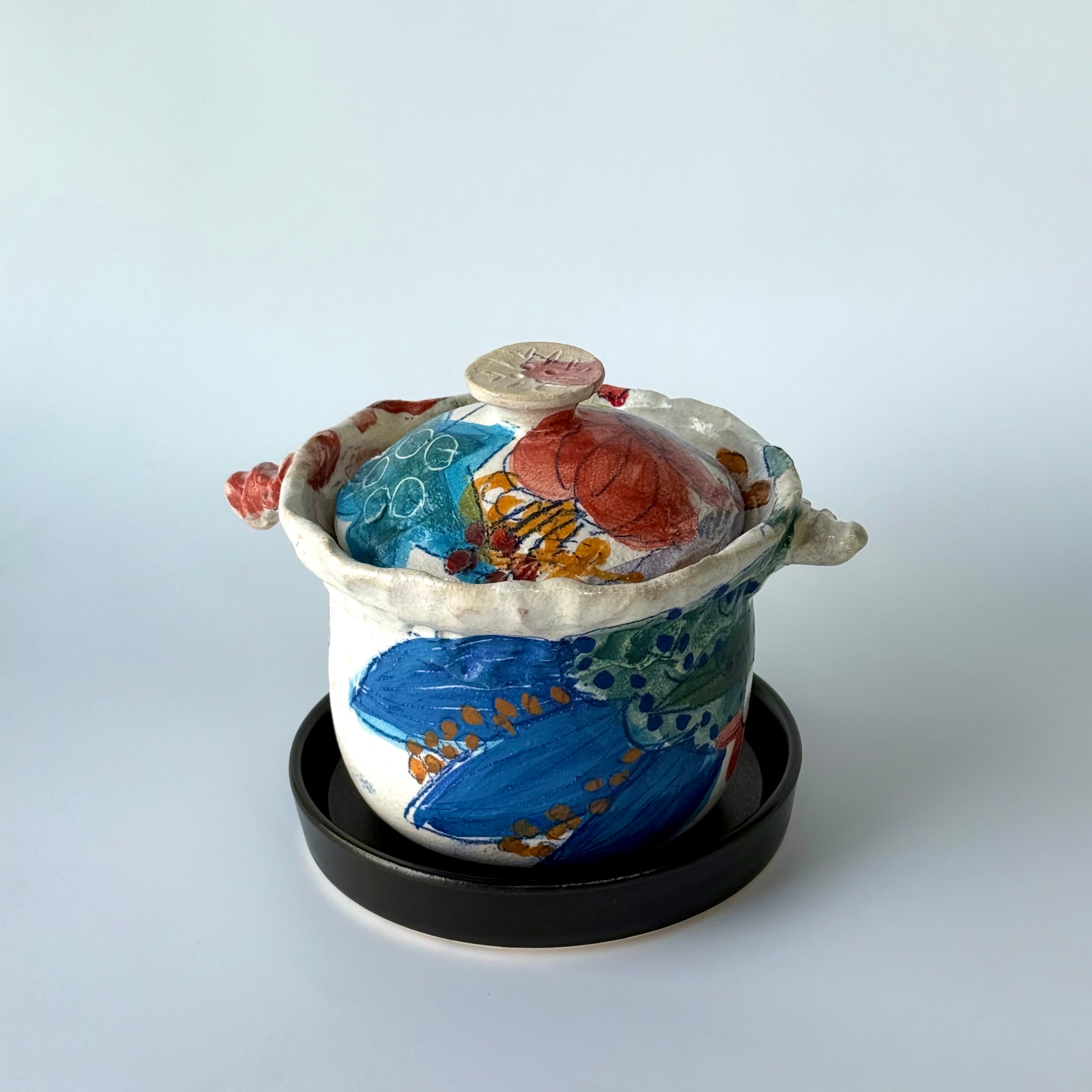 伊集院真理子 土鍋 1.5合サイズ トロピカル柄 | Lotus roots(ロータス