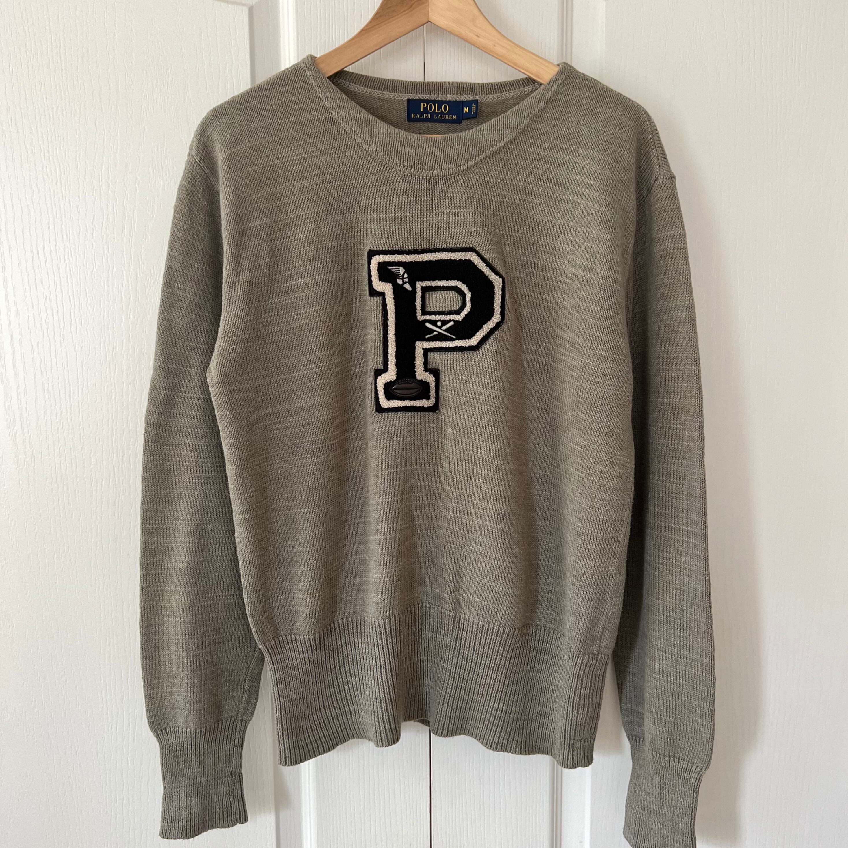 Ralph Lauren ニット セーター M ラルフローレン レタード ワッペン
