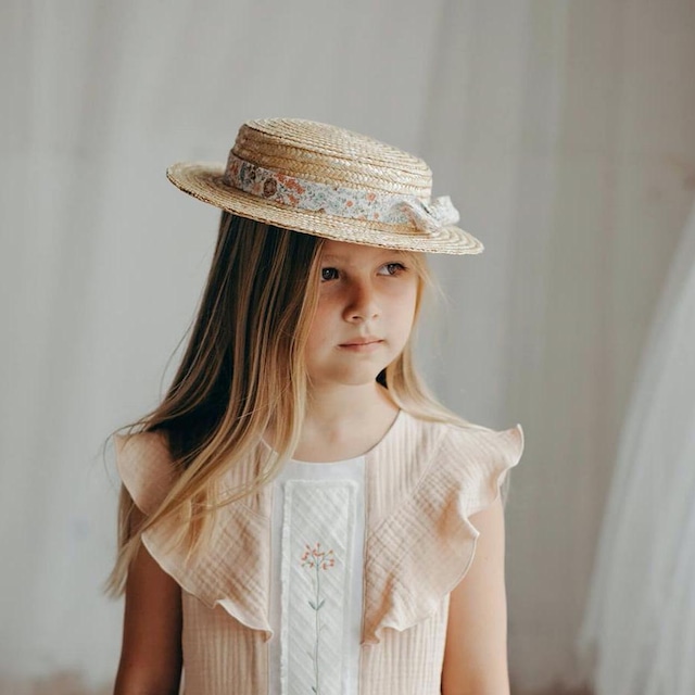 «即納»«日本正規品» Popelin Floral Natural Straw Hat ストローハット フラワー