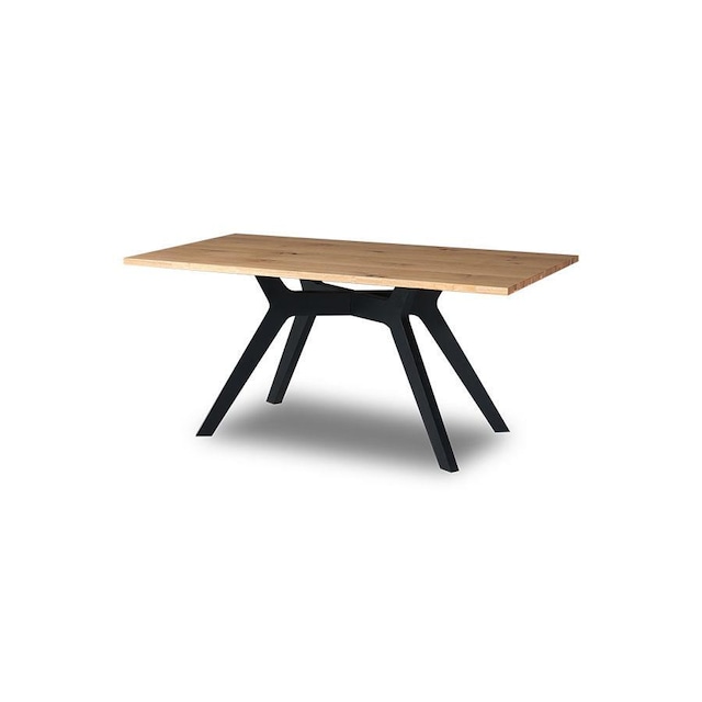 ダイニングテーブル 4人 150 おしゃれ 北欧 オーク材 ブラック 無垢材 木製 木 天然木 ブラウン 幅150cm