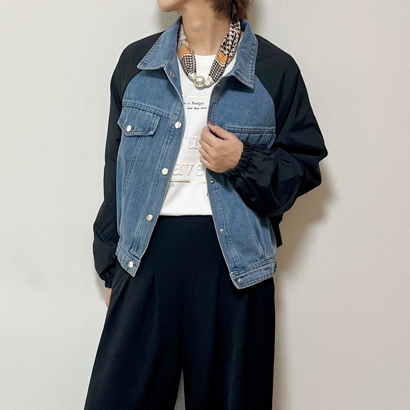 2月26日で掲載終了】異素材ドッキングデニムジャケット/piacere