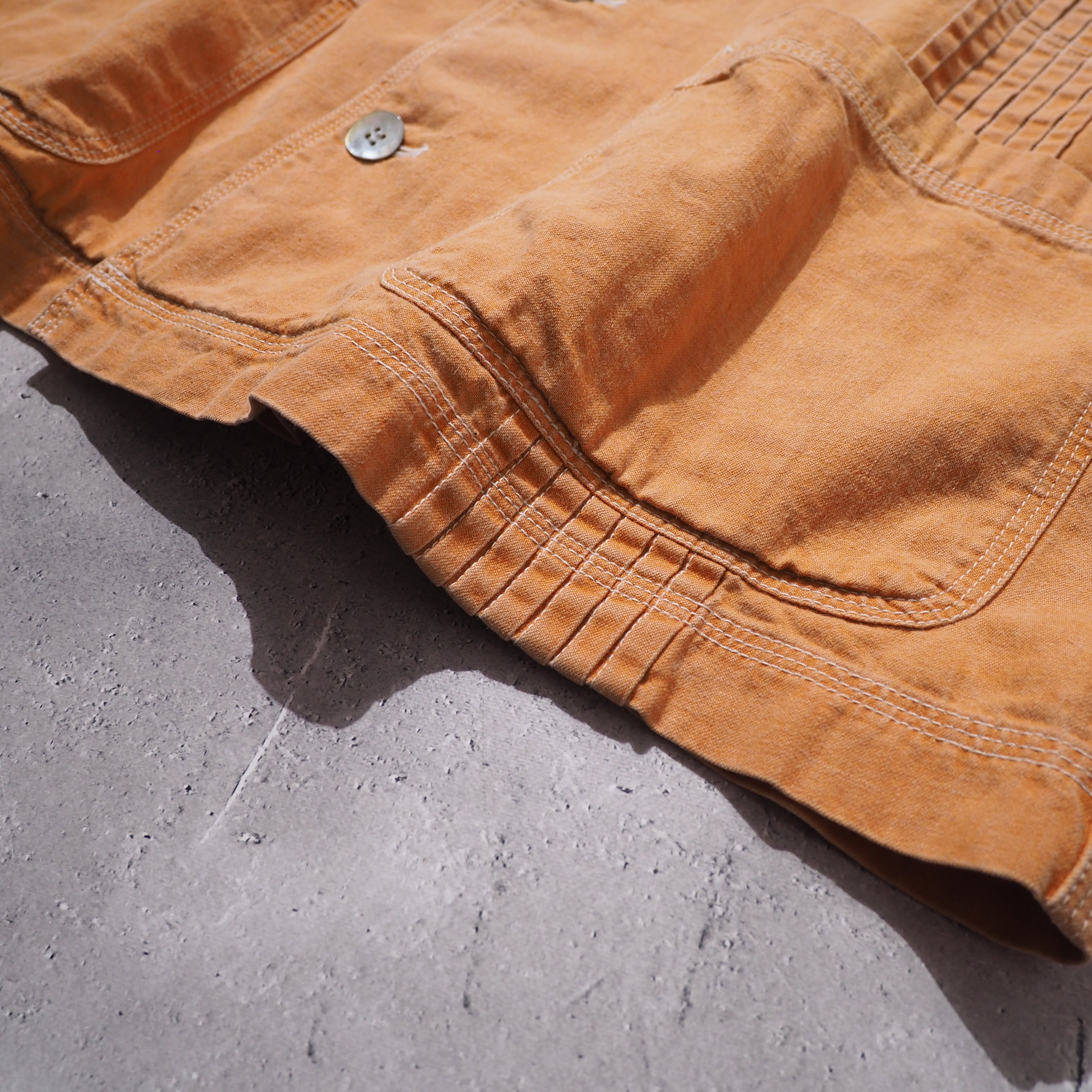 1990s " HAI SPORTING GEAR - ISSEY MIYAKE " Orange Pleats Design Vintage Loose Jacket