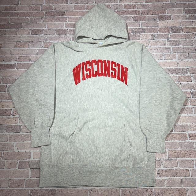 Ⓚ1990s CHAMPION REVERSE WEAVE”WISCONSIN” SWEAT PARKA USA