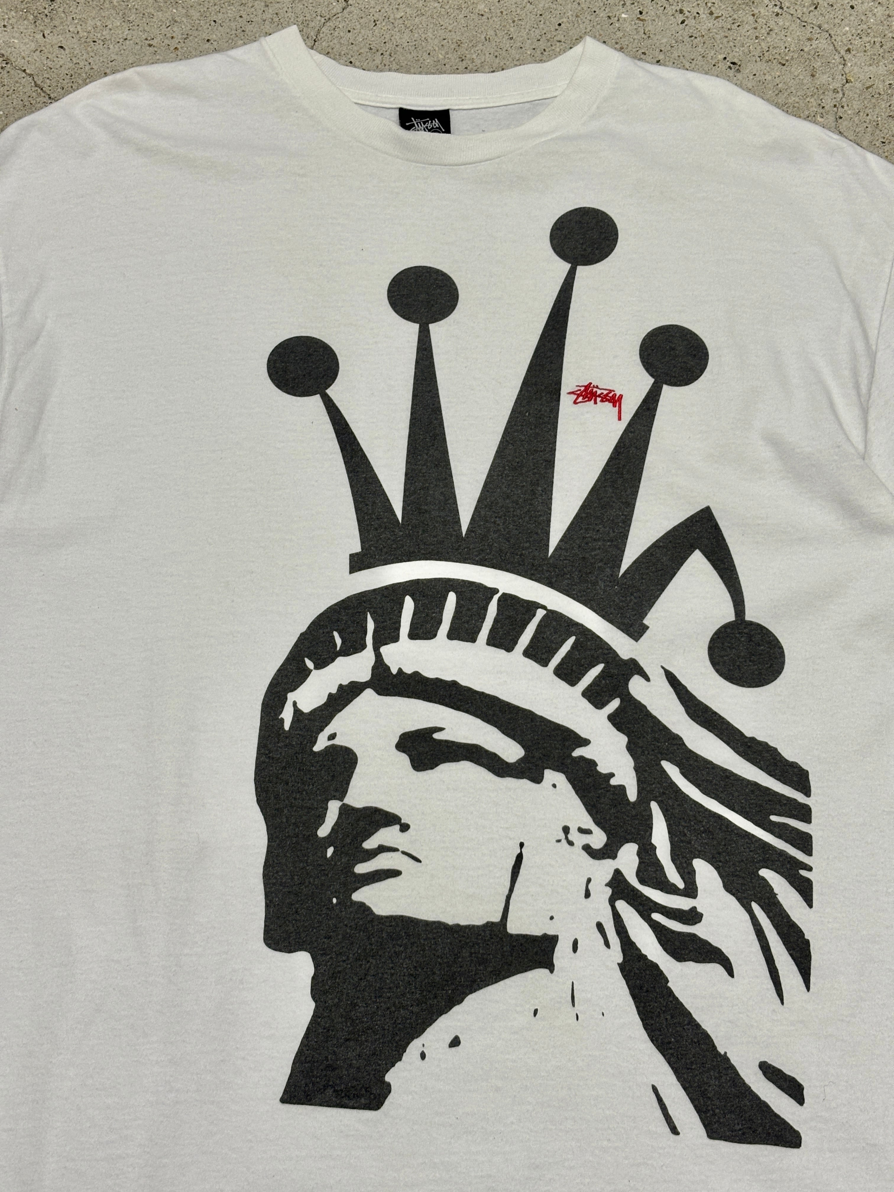 00s OLD STUSSY/Statue of Liberty print Tee/XL/自由の女神プリント/T