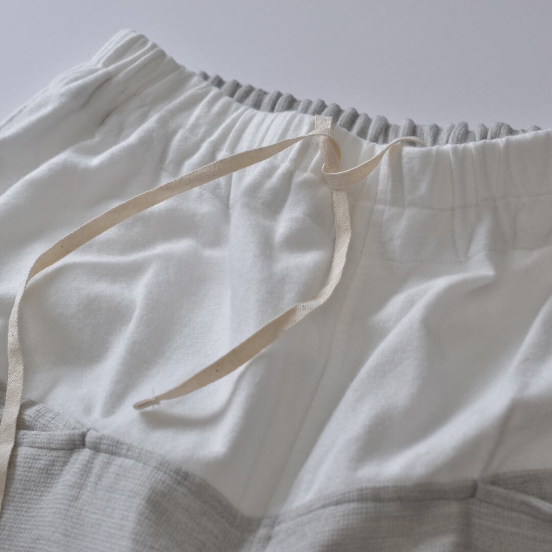 prit プリット ネルxボビーネル切替ダーツポケットコクーンパンツ・シロ