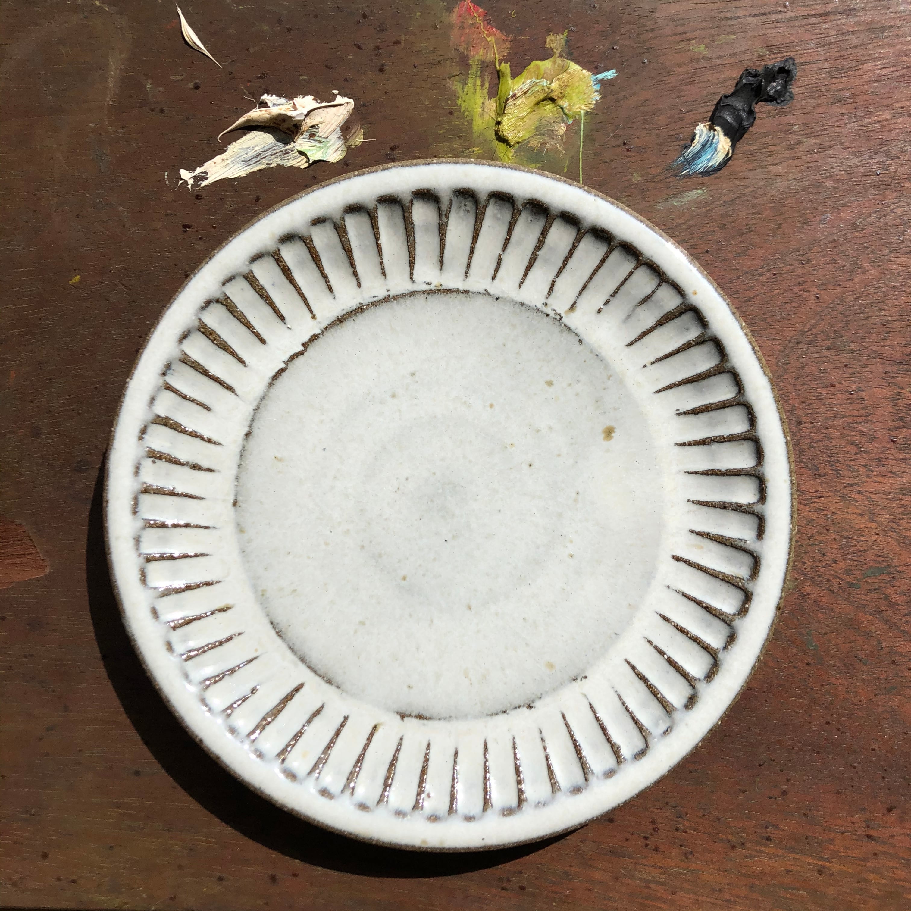 小代瑞穂窯 しのぎ 6寸皿