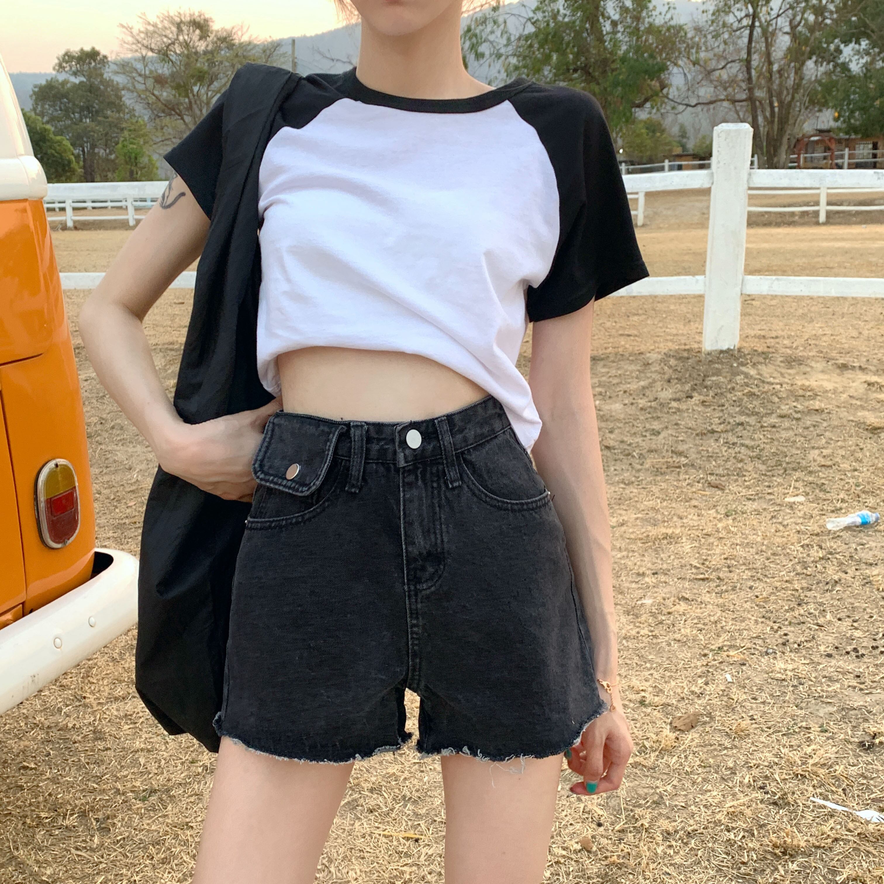 ジーンズショートパンツ女性ハイウエスト細い単語ワイドレッグパンツ年夏の新しい学生ネット赤いパンツins モンロー Mixlily Shop A ジーンズショートパンツ女性ハイウエスト細い単語ワイドレッグパンツ年夏の新しい学生ネット赤いパンツins モンロー Mixlily Shop A
