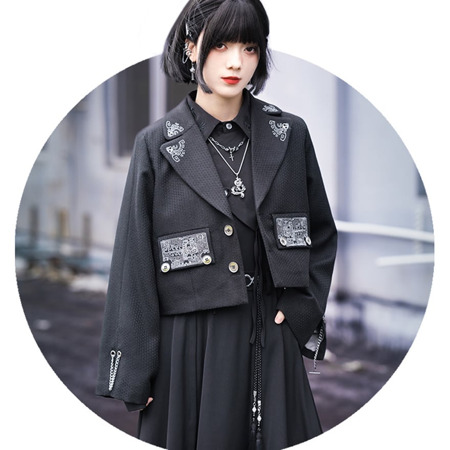 ゴスロリ通販 With U チャイナ風 ゴシック 古怪舎 ジャケット ショート