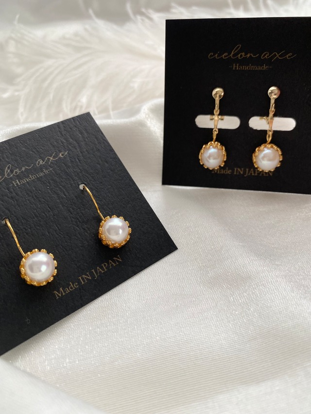 【イヤリングのみ再販】～sunflower pearl～