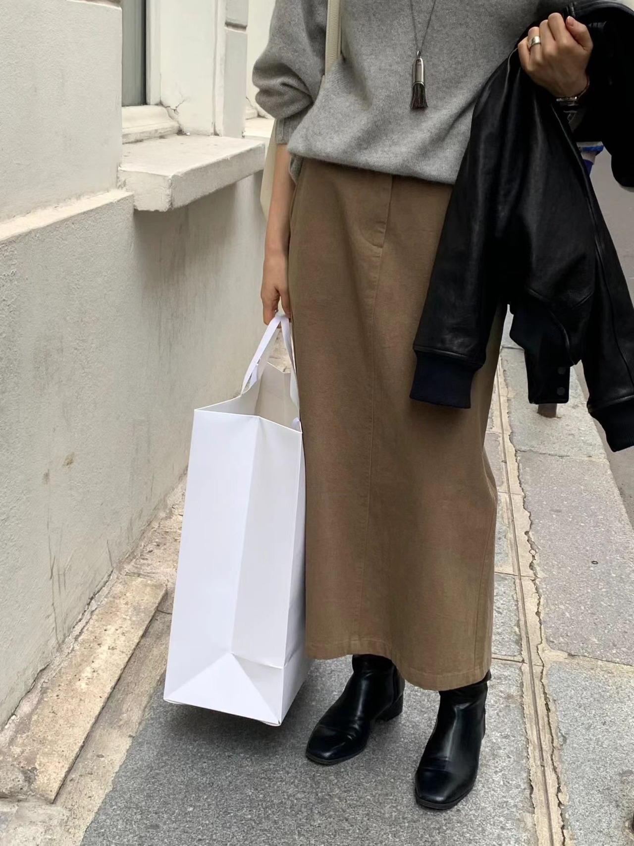 (OUNCE) cotton washing skirt / 2color