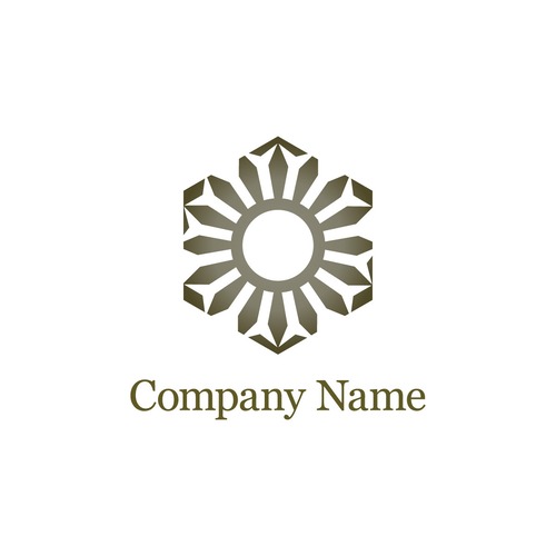 No82 クールな花のロゴ【花、シンプル、単色、模様、商品、お店、ショップ、美容、サロン、エステ、ネイル】