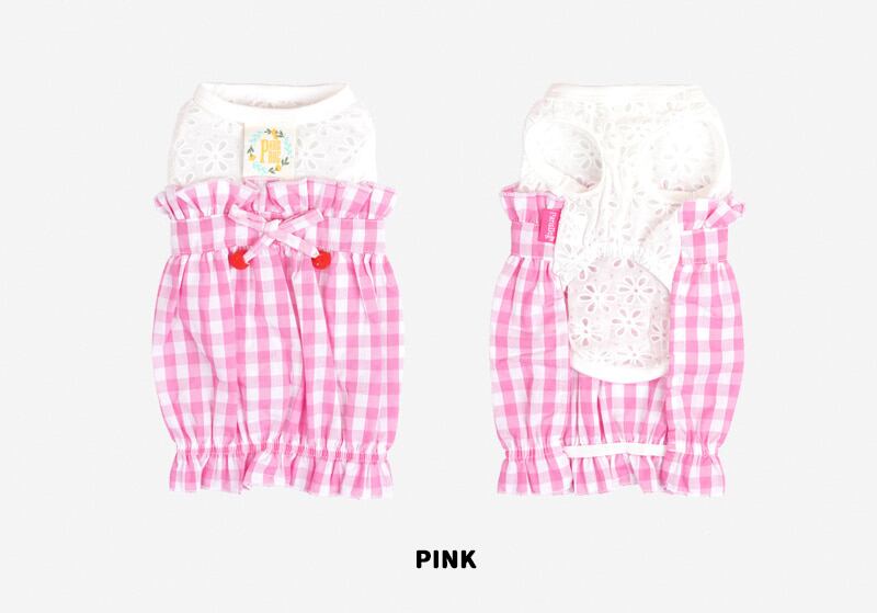 【SALE】チェックボリュームワンピース S~XL 2color / 犬の服 犬服 ワンピース ペット洋服 ドッグウェア ペット用品 小型犬 中型犬