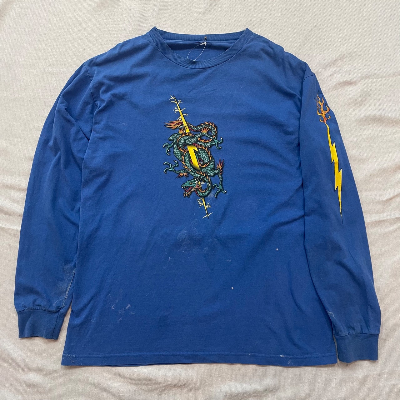 00s Y2K 襤褸 EXTREME LIMIT long sleeve T skate ドラゴン サンダー 