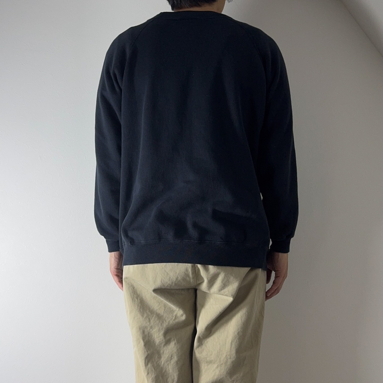90s Hanes sweatshirt solid black "made in USA" XL 古着 - 11