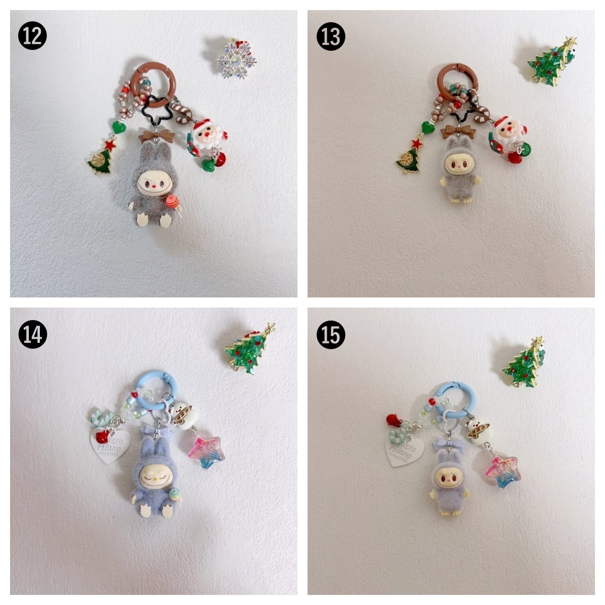クリスマスうさずきんキーホルダーコンプリート クリスマスプレゼントに最適！ラブブ labubu フォトキーホルダー