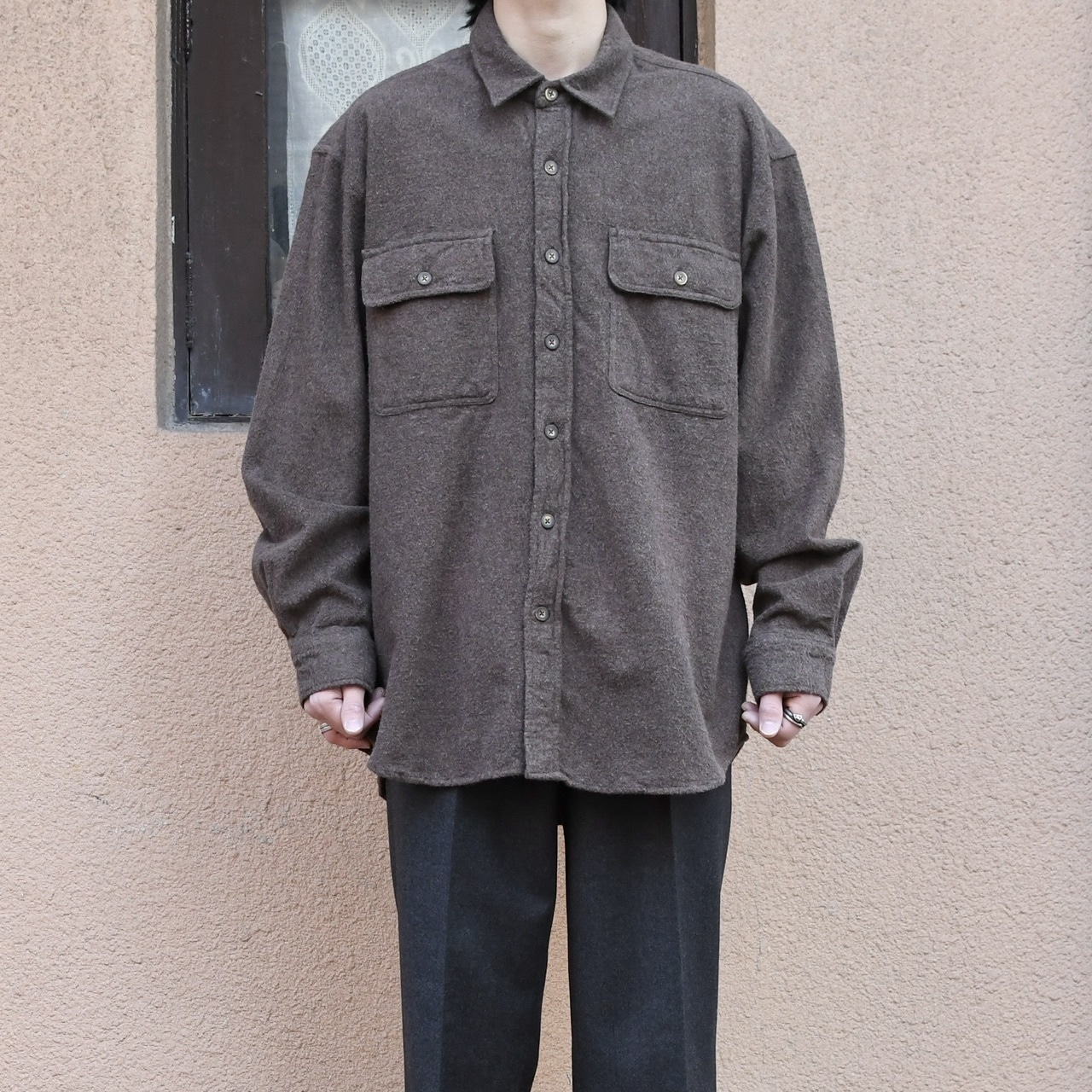 brown heavy chamois shirt