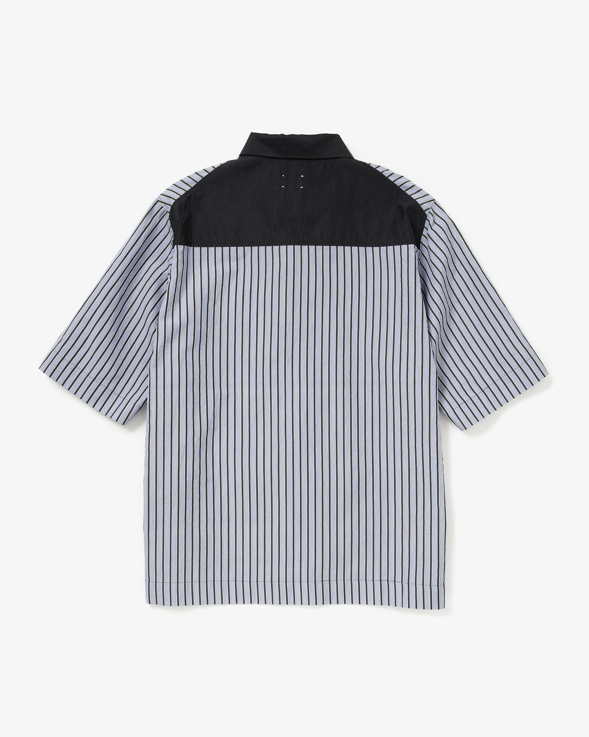 CONTROLLA+silk blend luxury bicolor open collar shirt