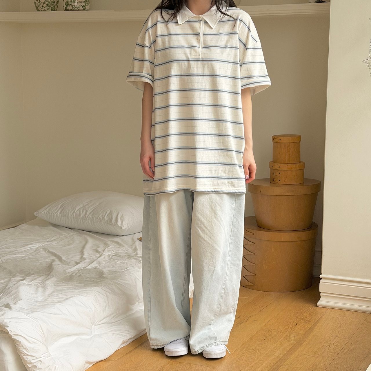 [ninibello] ADULT) Pokey Collar Tee / [니니벨로] ADULT)포키카라티