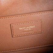 サンローラン カメラバッグ ベージュ ラフィア ブラウン レザー