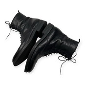 イタリア製 leather サイドジップ レザー ブーツ サイズ 42 /ブラック/本革/ビンテージ/約26.5cm~27.0cm程度