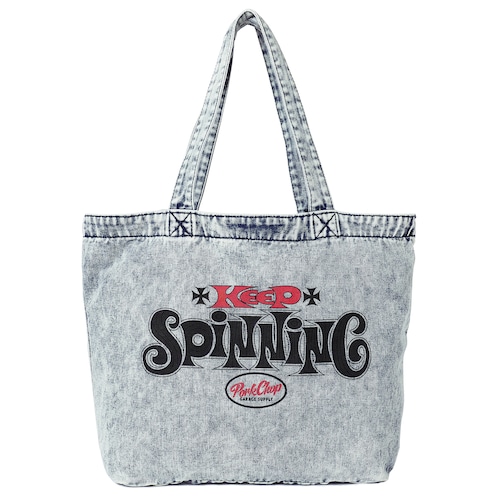 SPINNING DENIM TOTEBAG/CHEMICAL WASH DENIM