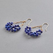 上品な瑠璃カラー ラピスラズリ 編み込みピアスorイヤリング mm1197