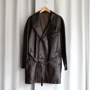 60s FRENCH VINTAGE "FRENCH ARMY TYPE"  AVIATION LEATHER JACKET