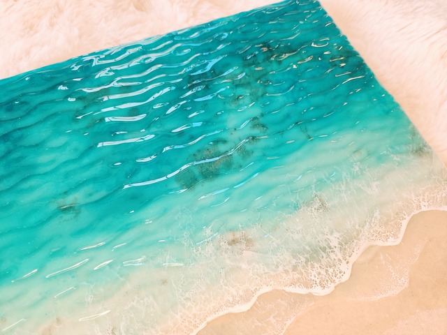 449.オーシャンレジンアート 波紋アートB4パネル