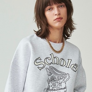 [RONRON] TEATIME SWEATSHIRT WHITE MELANGE 正規品 韓国ブランド 韓国代行 韓国通販 韓国ファッション トレーナー