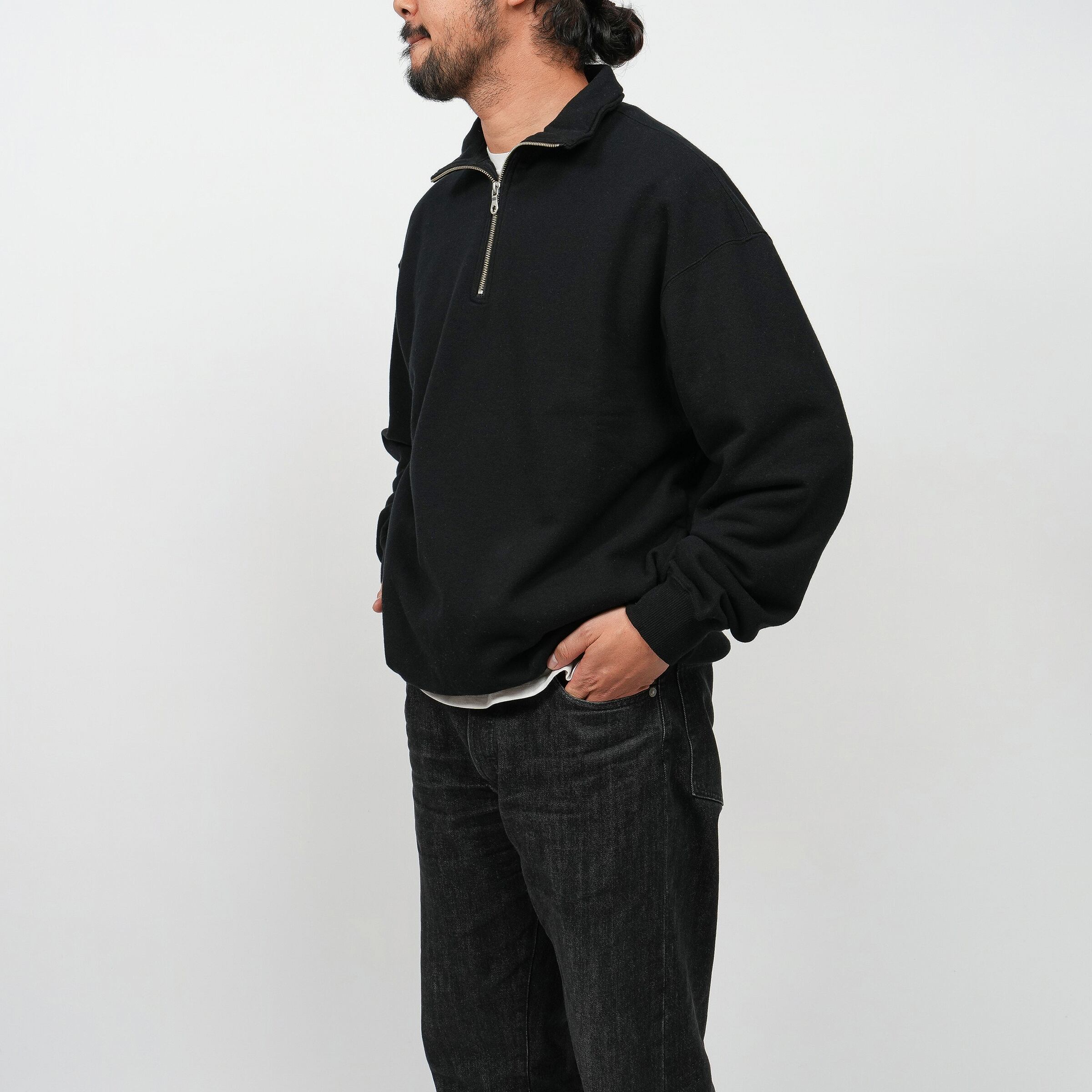 Half Zip French Terry Relax P/O Sweat black   OVY