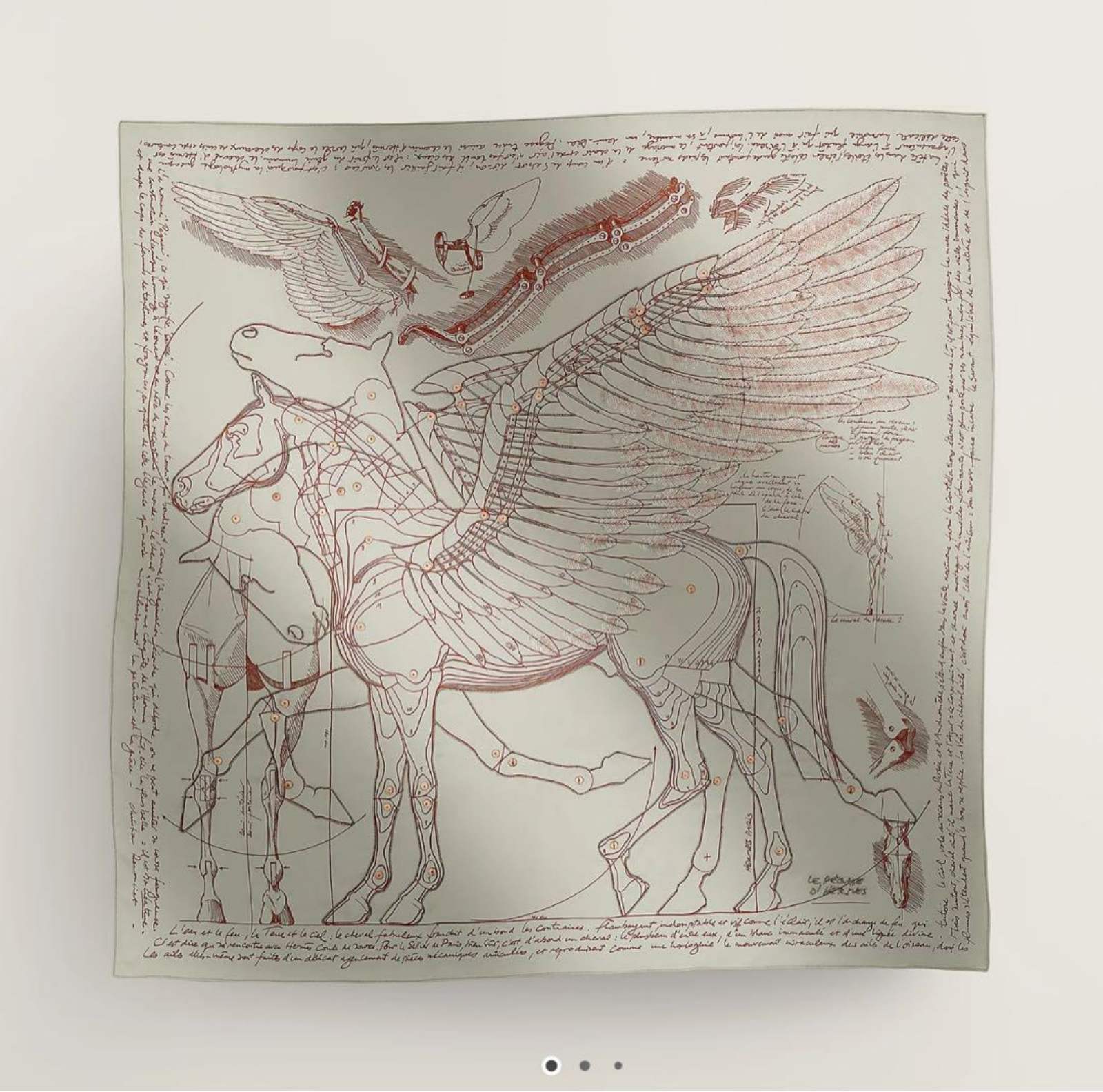 希少】HERMES エルメス スカーフ カレ90 バルトルディの泉 ペガサス 