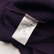 美品 23区 HOMME ニジュウサンク オム ハーフジップ サーマル トレーナー シャツ サイズ 50 /メンズ/長袖/ワッフル/パープル/オンワード樫山