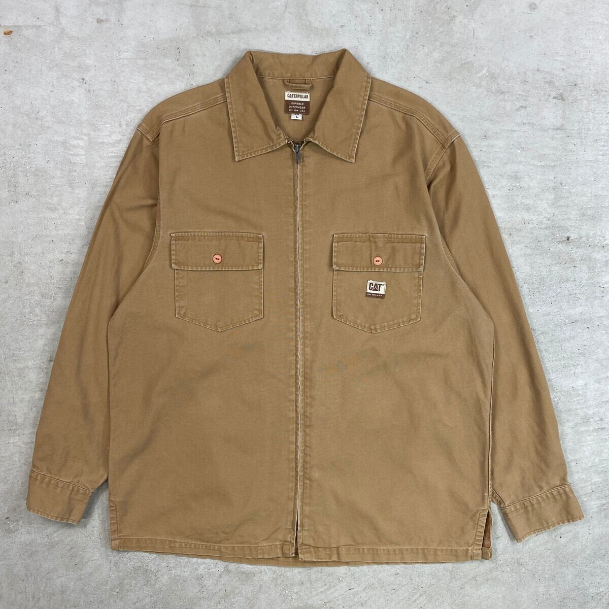CATERPILLAR ダック地 フルジップ ワークジャケット メンズXL相当 古着