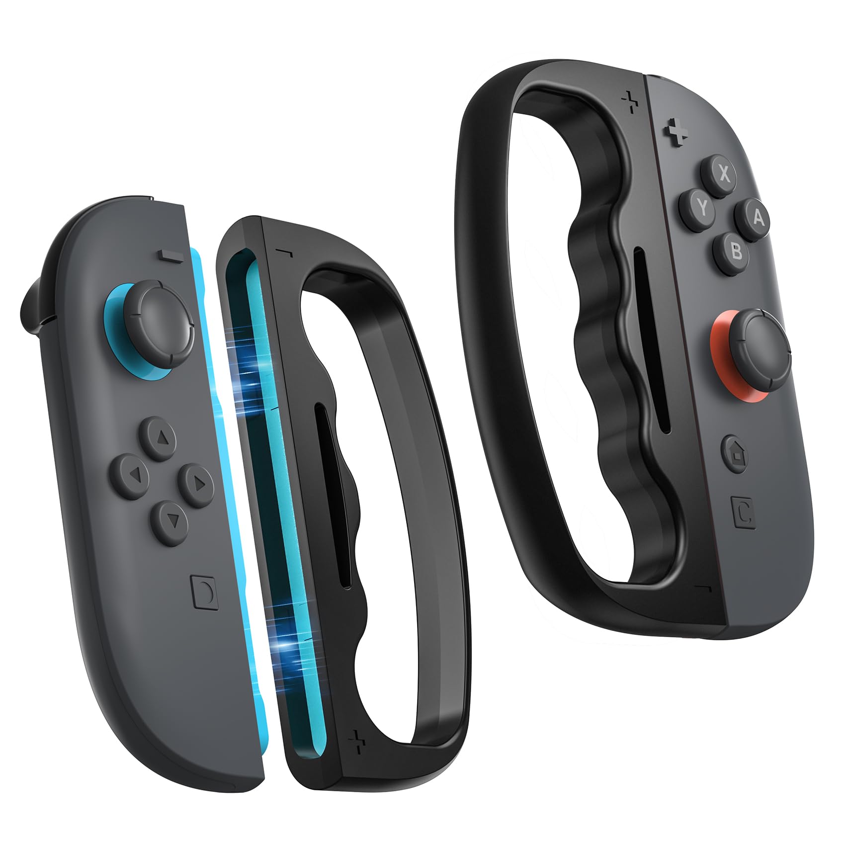 【人気】Switch2 Joy-Con用 フィットボクシング グリップ|超軽量19g・傷防止マグネット固定|シンプル&コンパクト設計|女性やお子様に最適 (ブラック)