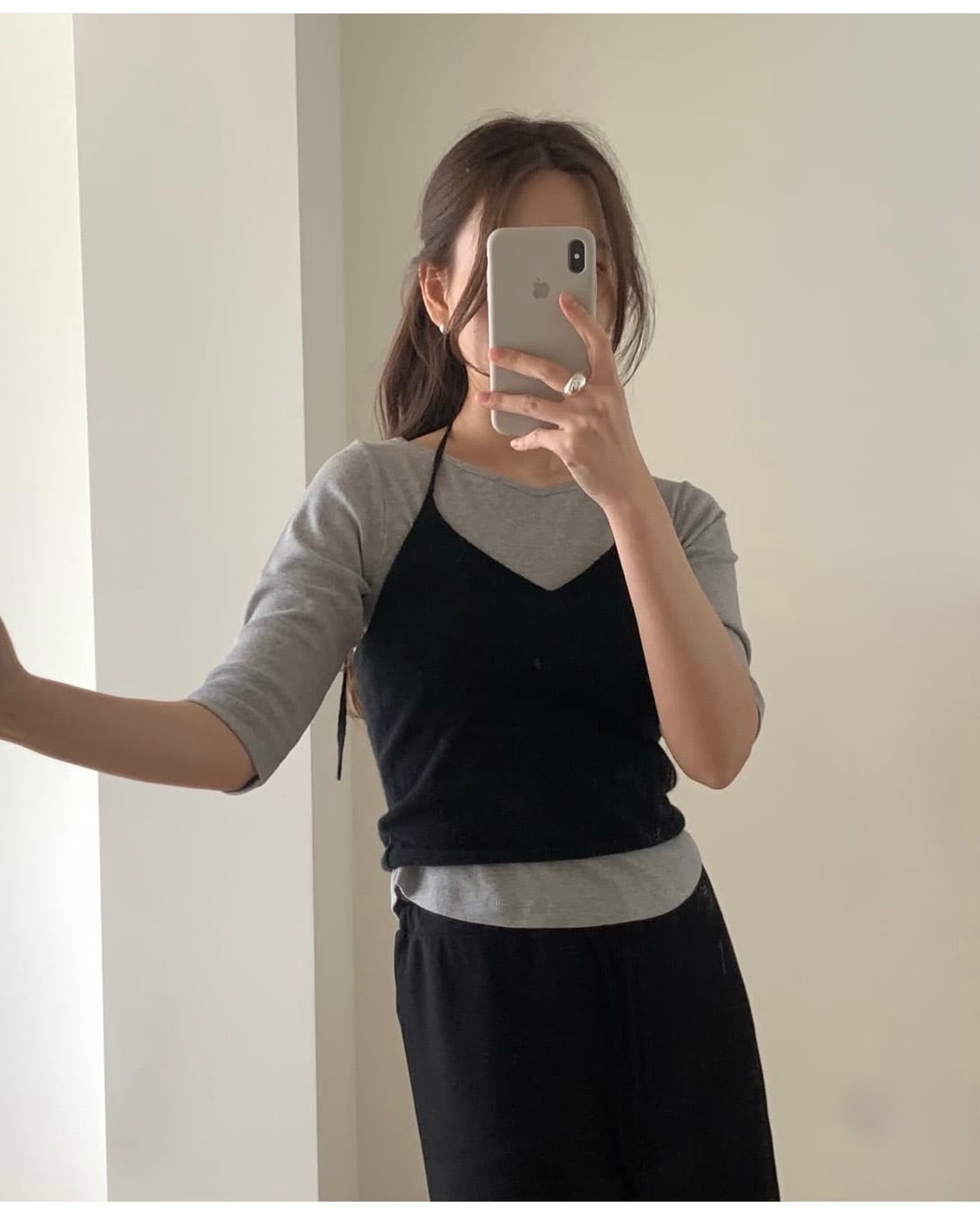 (予約) select / Raccoon halter neck knit