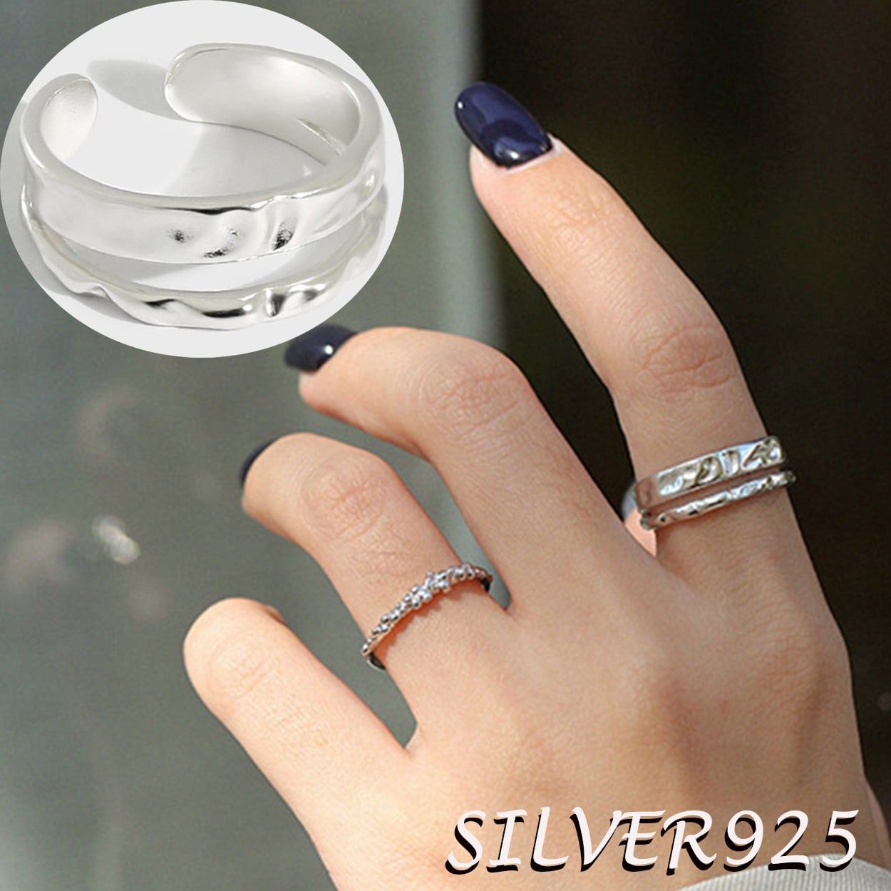 SV925-1107 ring シルバー925 巾着付き シルバーアクセサリー リング