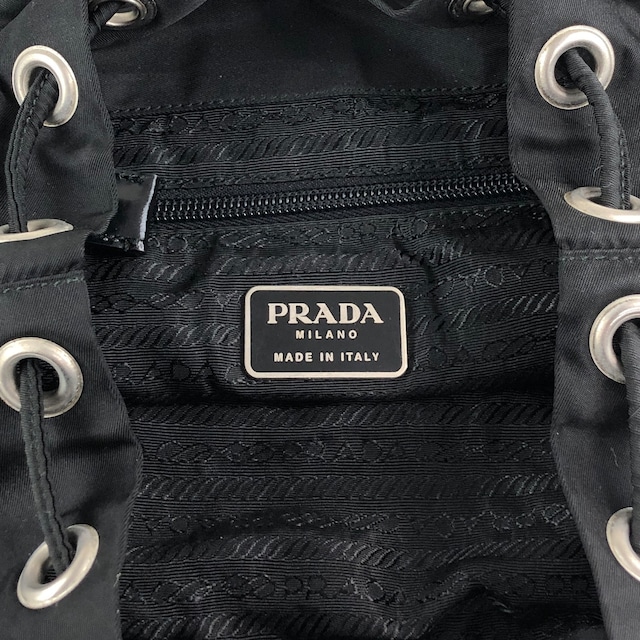 PRADA プラダ バックパック ブラック トライアングルロゴ ナイロン ダブルポケット vintage ヴィンテージ オールド msvumv