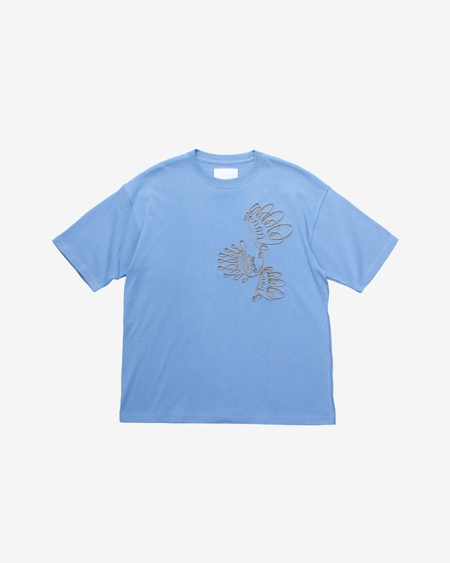 Cord embroidery Loose Tee-sax blue <LSD-BC1T2>