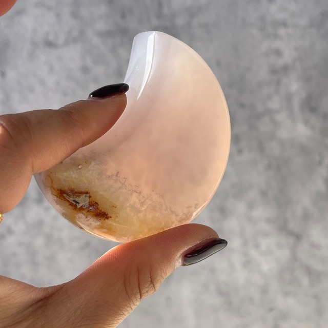 『ブラジル産 デンドリティックアゲート ムーン』｜景色のようなデンドリ模様の瑪瑙