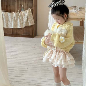 秋立体フラワー ショーカーディガン