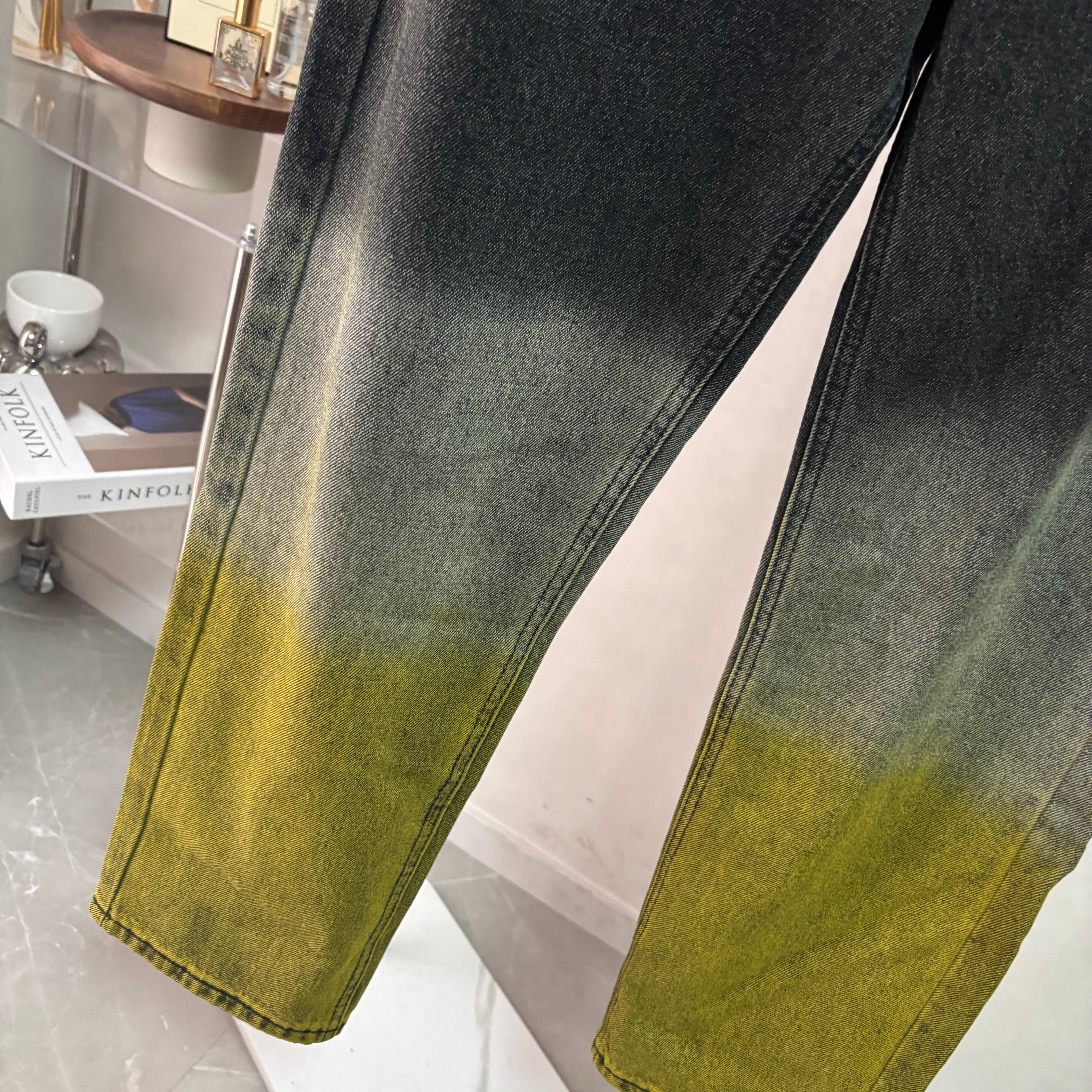 gradation denim straight PT【Black】