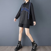 デニム切替 オーバーサイズ シャツ 00295