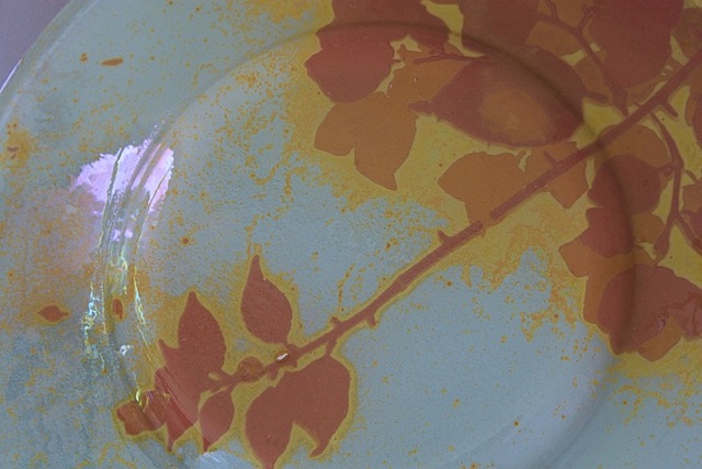 つづるガラスアート ブーゲンビリア 特大大皿－HAKU－