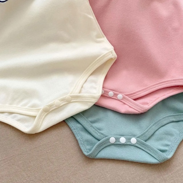 【お取り寄せ】キャンディーカラービックスカラップ襟ロンパース