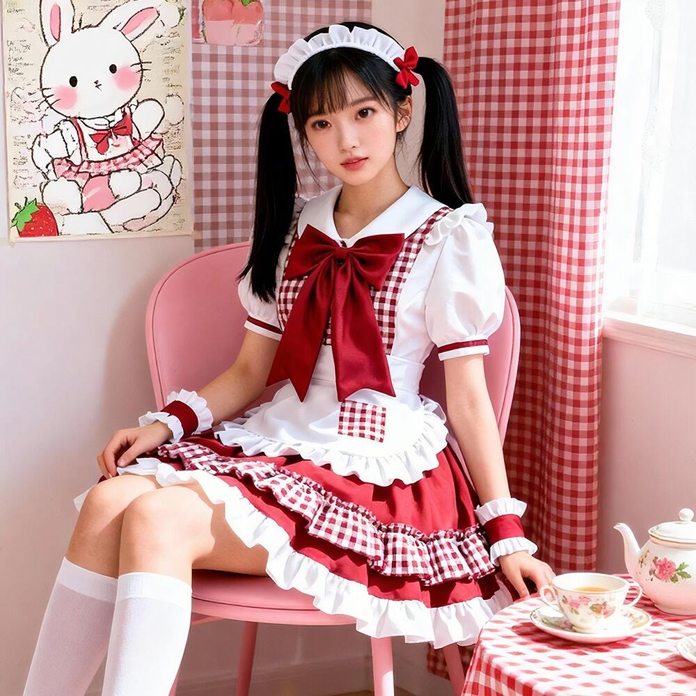 〔メイド〕クラシカルチェック・メイドセットアップ(全7点)